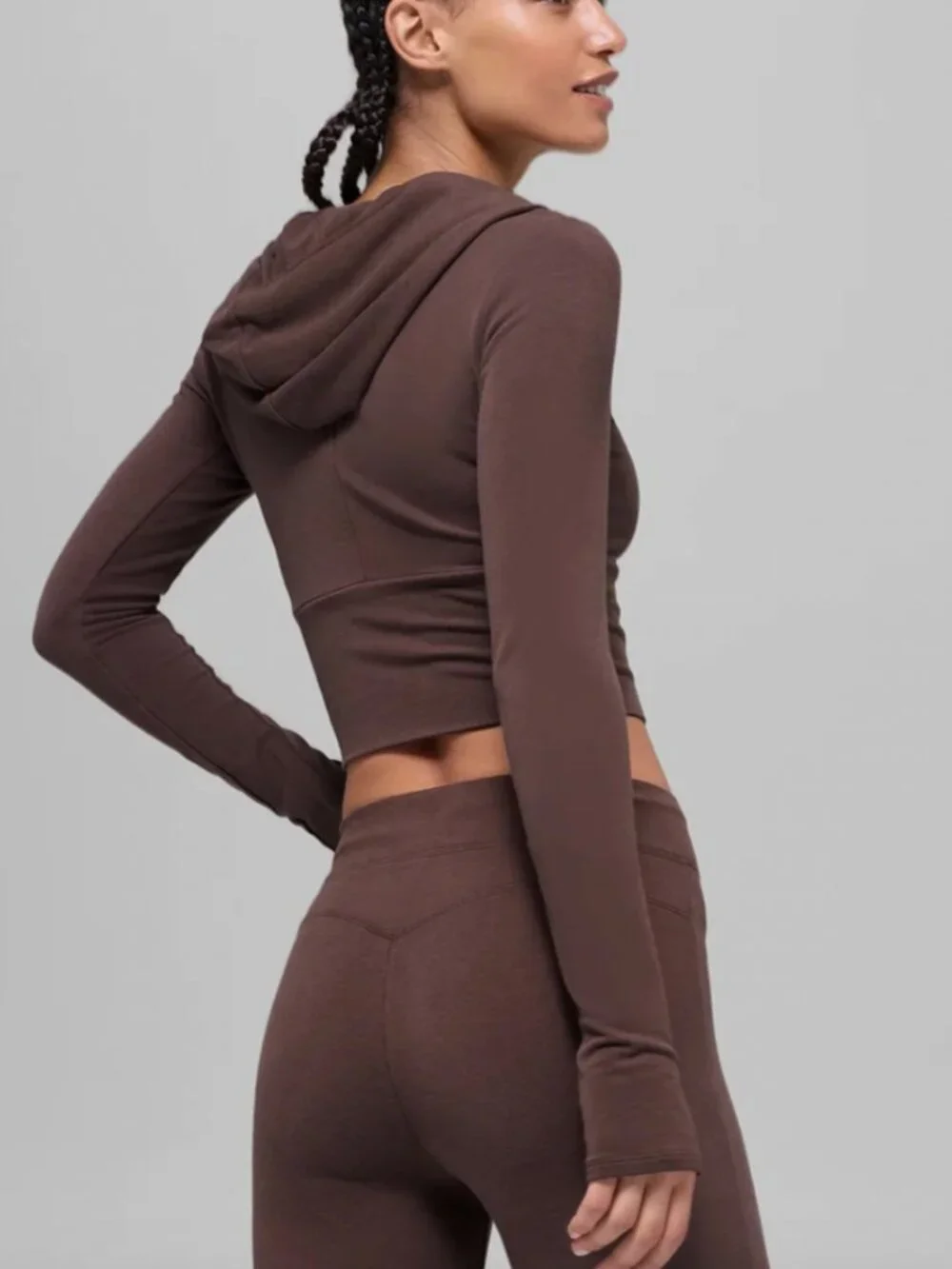 ALO Sway Full Zip Hoodie, Brownstone, size S